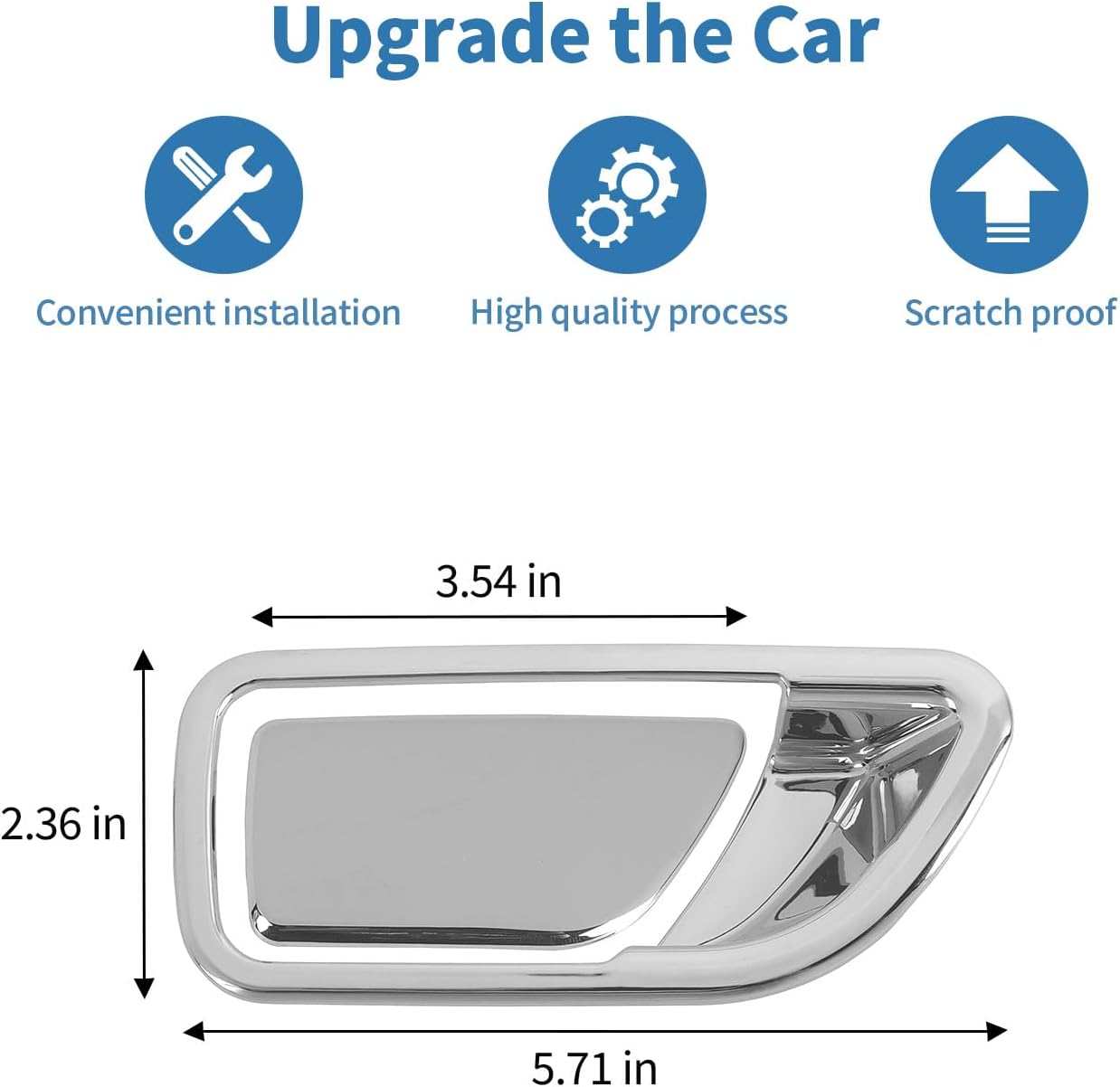 for Bronco Sport Glove Box Latch Handle Cover Trim Fit for Ford Bronco Sport 2021+ Chrome Interior Accessories 2pcs