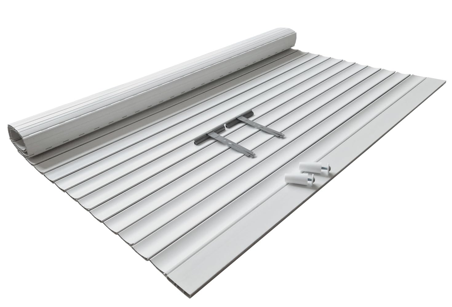 Rollo De Persiana Enrollable de Aluminio Térmico para Ventanas y Puertas. Lama Curva de Color Blanco. Medidas de Ancho 156 cm x 140 cm