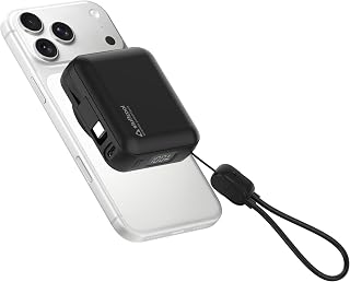 Stuffcool Omni Go 3-in-1 10000mAh Smallest Magnetic Wireless Powerbank with Built-in Type-C Cable, Charges iPhone, AirPods & Apple Watch, 15W Wireless & 20W PD, Digital Display