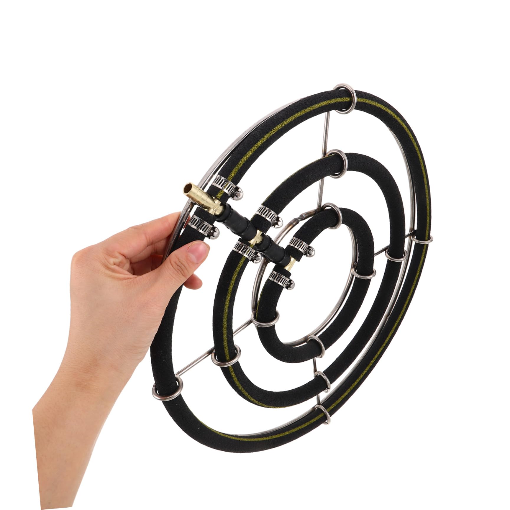 Hemobllo Anillo para Oxigenación Mejorada para Acuario Difusor de Burbujas de Oxígeno de 35cm en Acero Inoxidable 3 Aros, Liberación Fina de Burbujas en Acuarios Familiares y Granjas