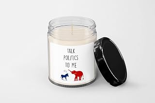 Talk Politics to Me Candle – 9oz Hand-Poured Soy Wax Candle – Vanilla Scented Jar – Political Gift for Politicos and Debate Lovers