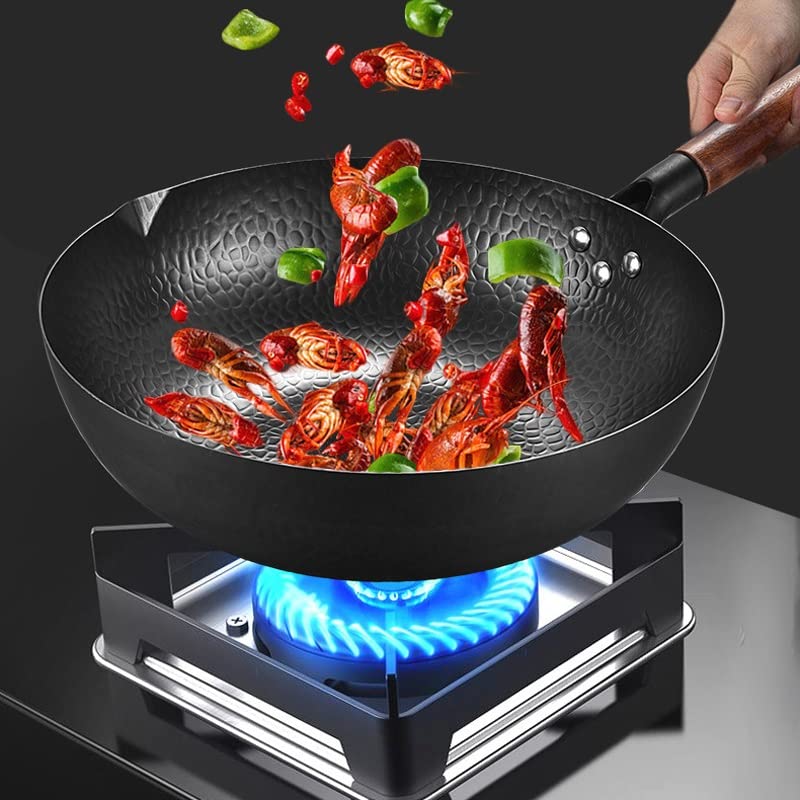 Wok de acero carbono con tapa para cocina eléctrica e inducción miniatura 3