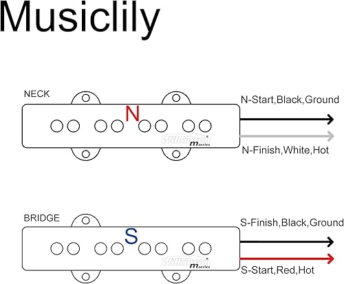 Miniatura 3 de Wilkinson WOJB Vari Gauss - Juego de pastillas de cerámica para bajo eléctrico JB Style de 4 cuerdas, color negro