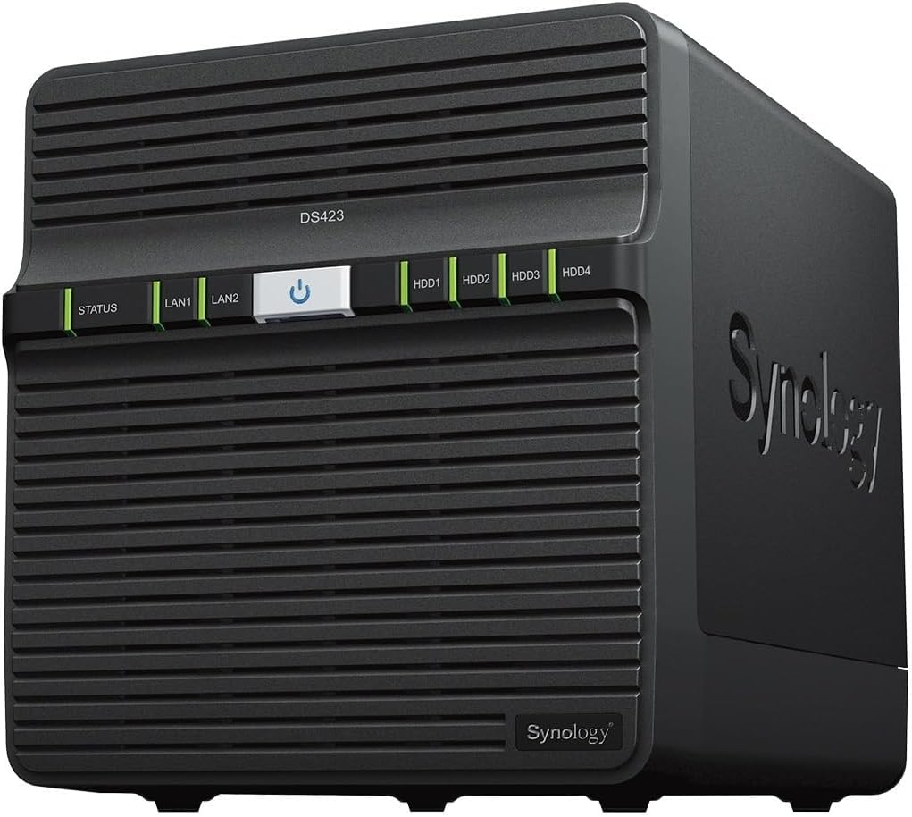 Synology DS423 4-Bay Diskstation NAS (Realtek RTD1619B 4-Core 1.7 GHz 2GB DDR4 Ram 2xRJ-45 1GbE LAN-Port) 16TB Bundle mit 4 x 4 TB Seagate IronWolf NAS HDDs (ST4000VN006)