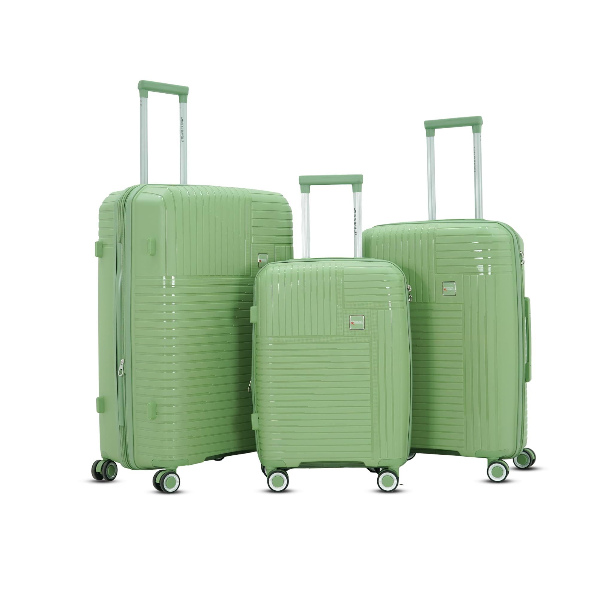 TourisTravel Polypropylene Trolley Bags Set of 3 | Lightweight Expandable Hardshell Luggage Suitcase Bag Large with 8 Lego Wheels & TSA Type Lock (3, Green)-image-37