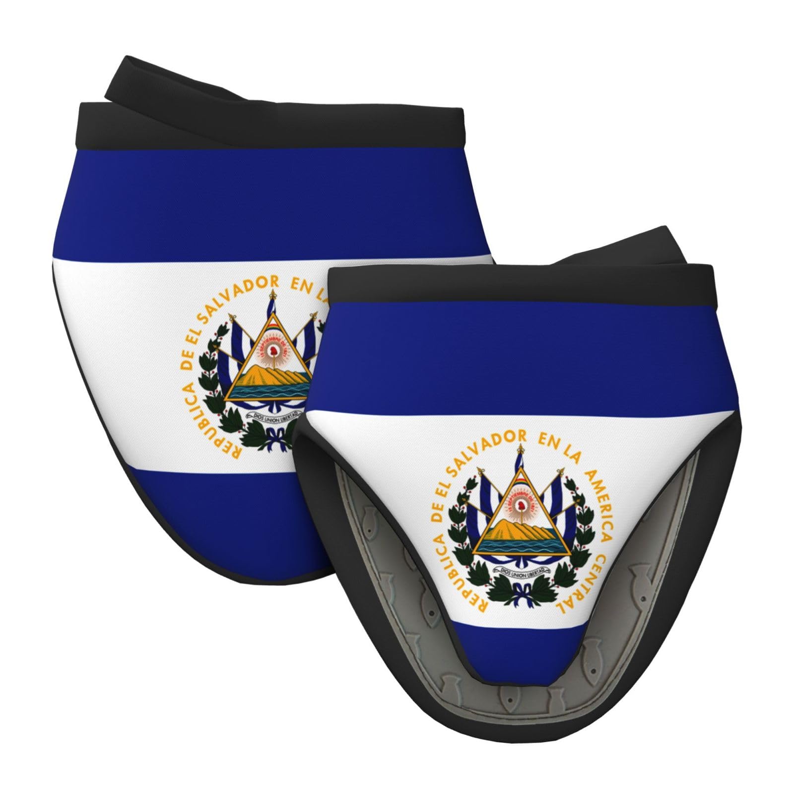 Silicone Oven Mitts, Heat and Slip Resistant Kitchen Mittens 2-Pack Set, El Salvador Flag Short Soft Oven Gloves