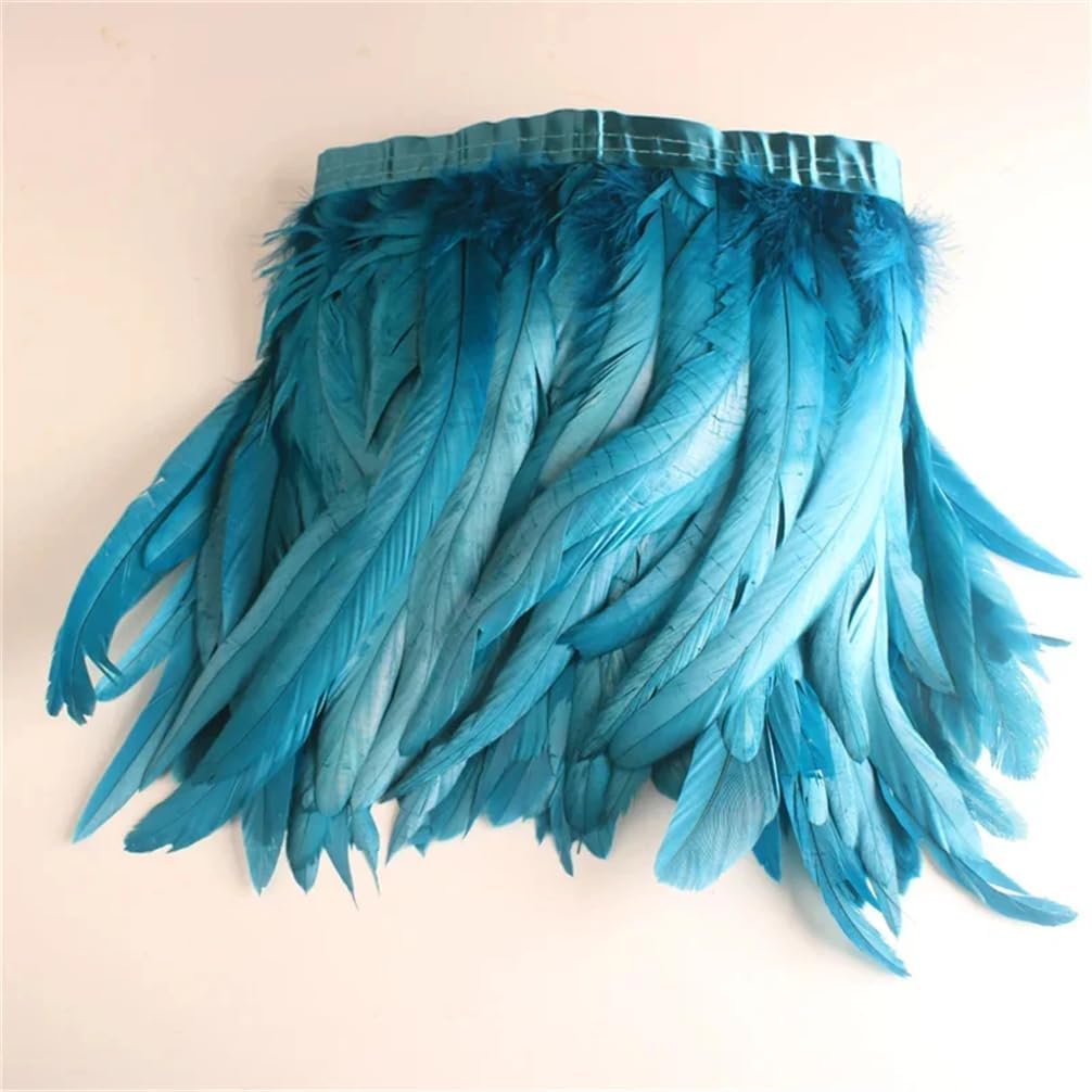 10 Yards Rooster Feathers Trim for DIY Handicrafts 25-30 Cm Feather Fringes for Clothes Accessories Fruit EN8 10 Yards