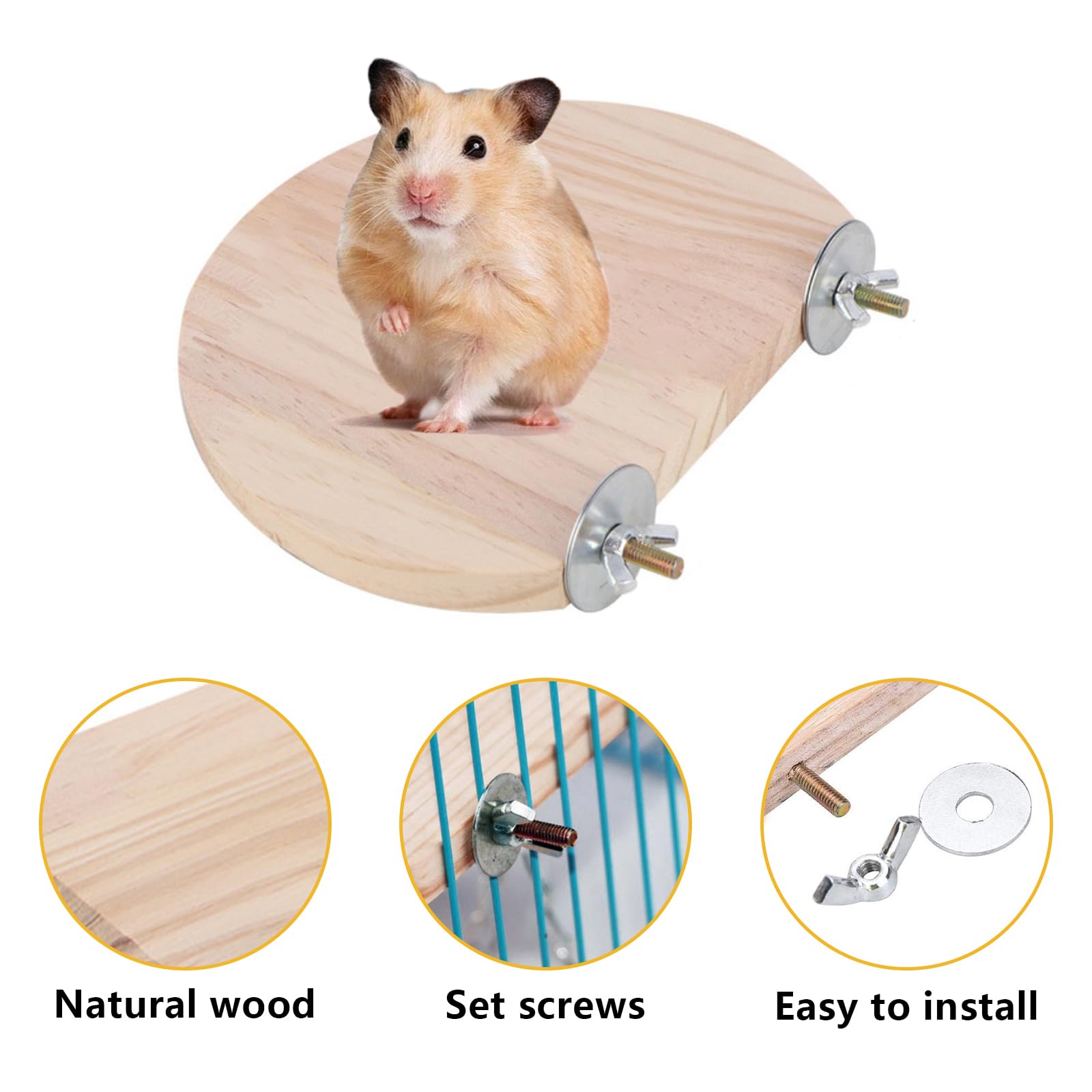 2 Piattaforme In Legno Per Uccelli E Piccoli Animali - 8x10cm, Per Gabbie, Pappagalli, Criceti, Facili Da Montare