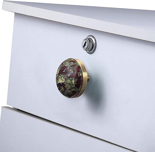 Miniatura 5 de Rockcloud Paquete de 2 pomos de piedra de cristal natural para cajones, tiradores de puerta de armario con tornillos, accesorios decorativos para