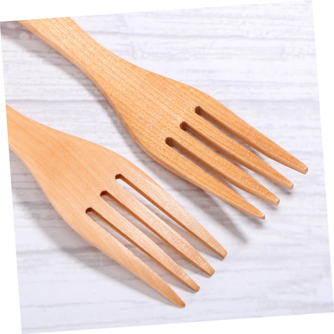 Hohopeti 2-in-1 Boys and Girls Wooden Spork Set Toddler Fork Spoon Mini Japanese Style Tableware