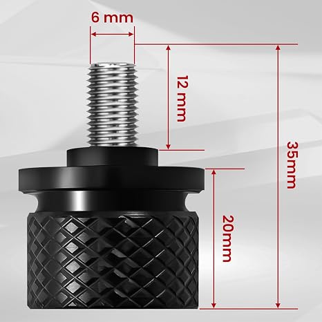 Stainless Knurled Fender Seat Bolt Screw 1/4-20 Thread Compatible with Harley Sportster Touring Softail Dyna CVO Electra Glide Street Glide 1996-2026 - Skeleton Skull - Black