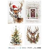 Montejo Papel DE ARROZ JAPONES Navidad A3 30x41cm