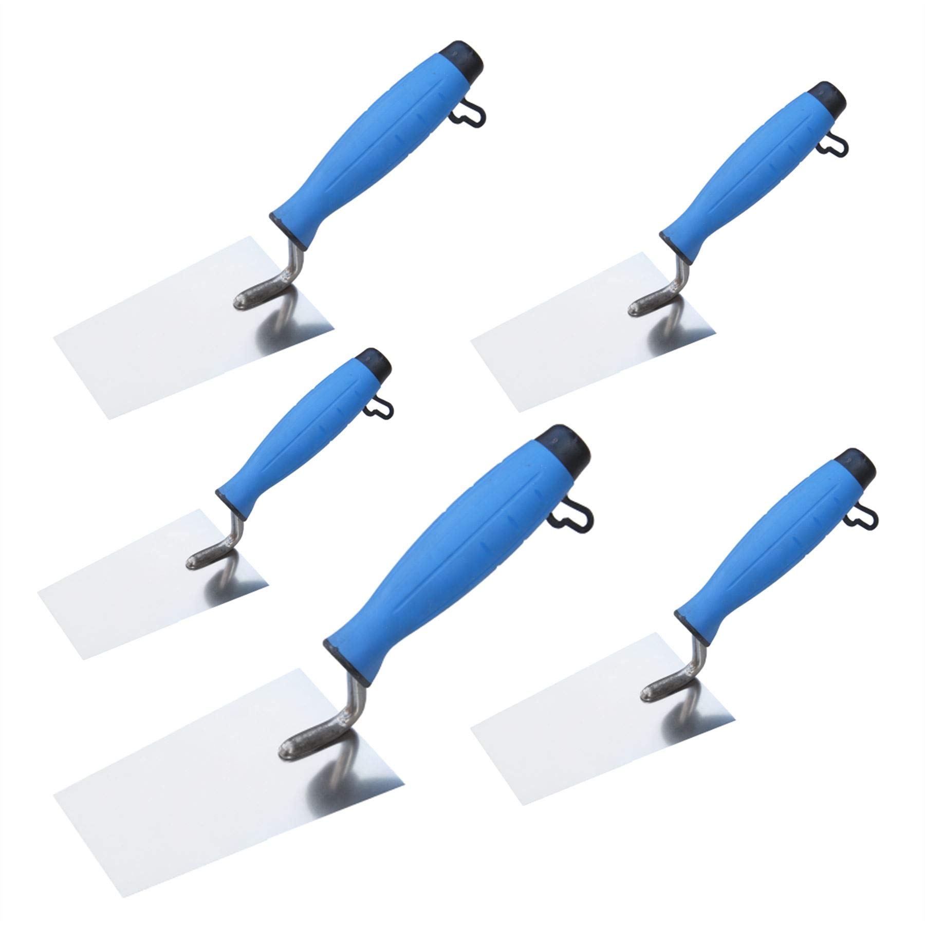 Toolty Bucket Trowel With Rubber Handle Set 5Pcs 130140150160180mm Stainless Steel For Scooping And Scraping Mortar Cement from B&Q