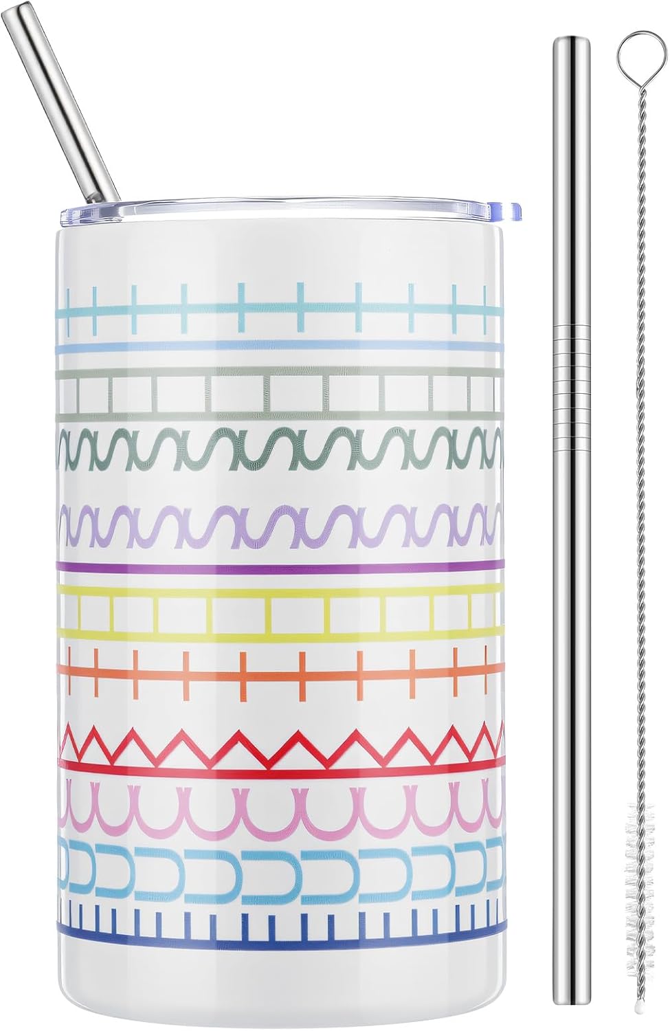 Geiserailie 20 oz Hidden Message Tumbler Insulated with Lid Straw, White