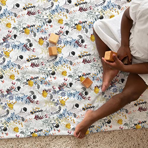 Hawskgfub Watercolor Wildflower Botanical Baby Girls Blanket Gift, Floral Plant Flannel Fleece Nursery Bed Swaddle Receiving Blankets, Soft Lightweight Newborn Toddler Infant Kids Crib Bedding 30 X 40 #TOP2