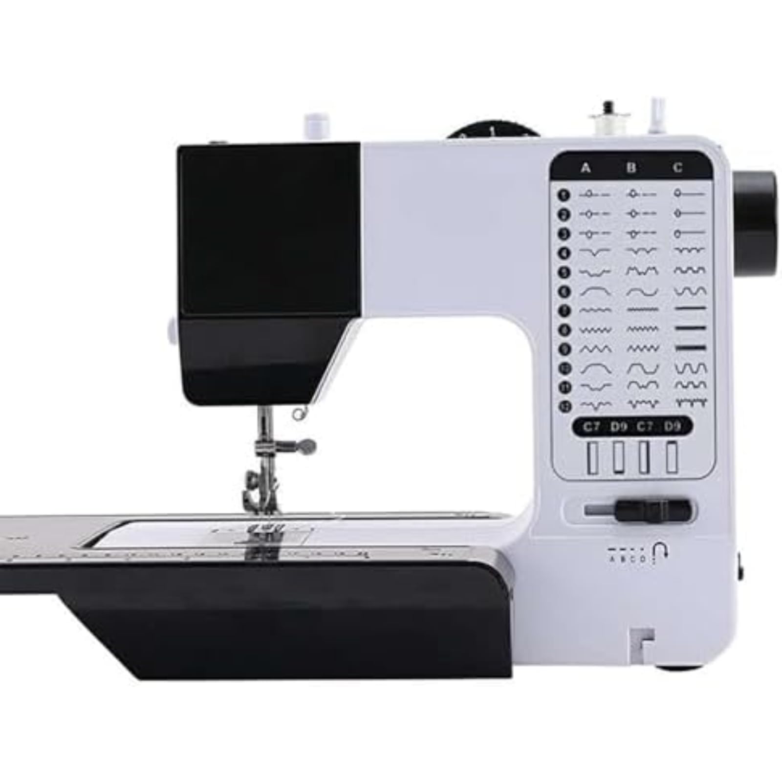 Máquina de Coser portátil de 38 Puntos con luz led, Costura inversa y Mesa de extensión para Telas Gruesas, Costura de Escritorio compacta para Principiantes y Aficionados a la Bricolaje