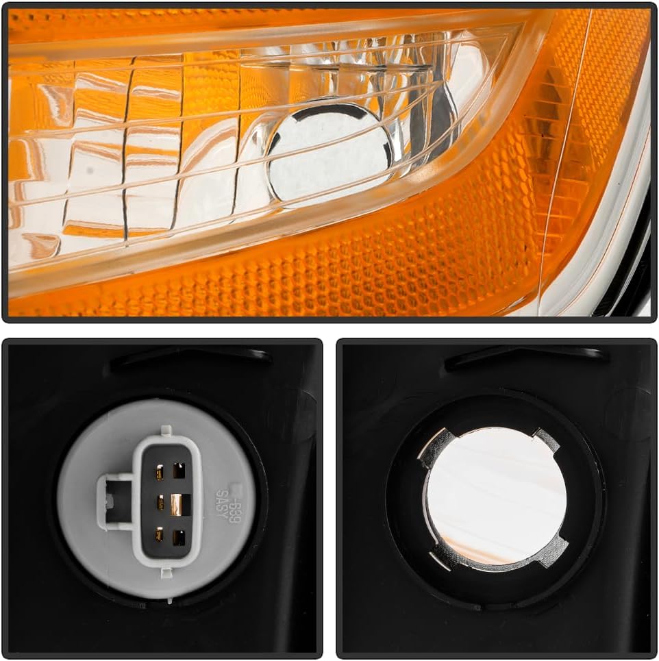 KEEKPO - For 2011-2017 Honda Odyssey Halogen Type Chrome Housing Projector Headlights Headlamps Replacement Left+Right