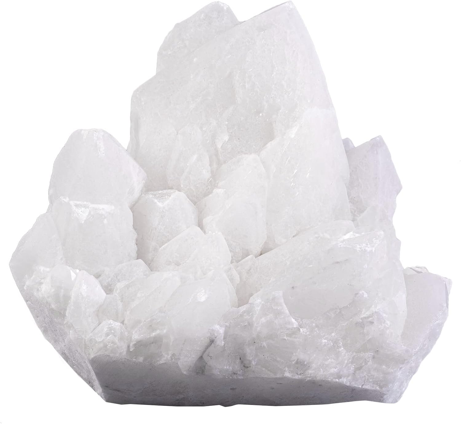 Nupuyai Natural Clear Quartz Crystal Cluster Stone Specimen Irregular Raw Rock Crystal Geode Home Decor for Healing/Meditation/Collection, 0.34-0.46 lb