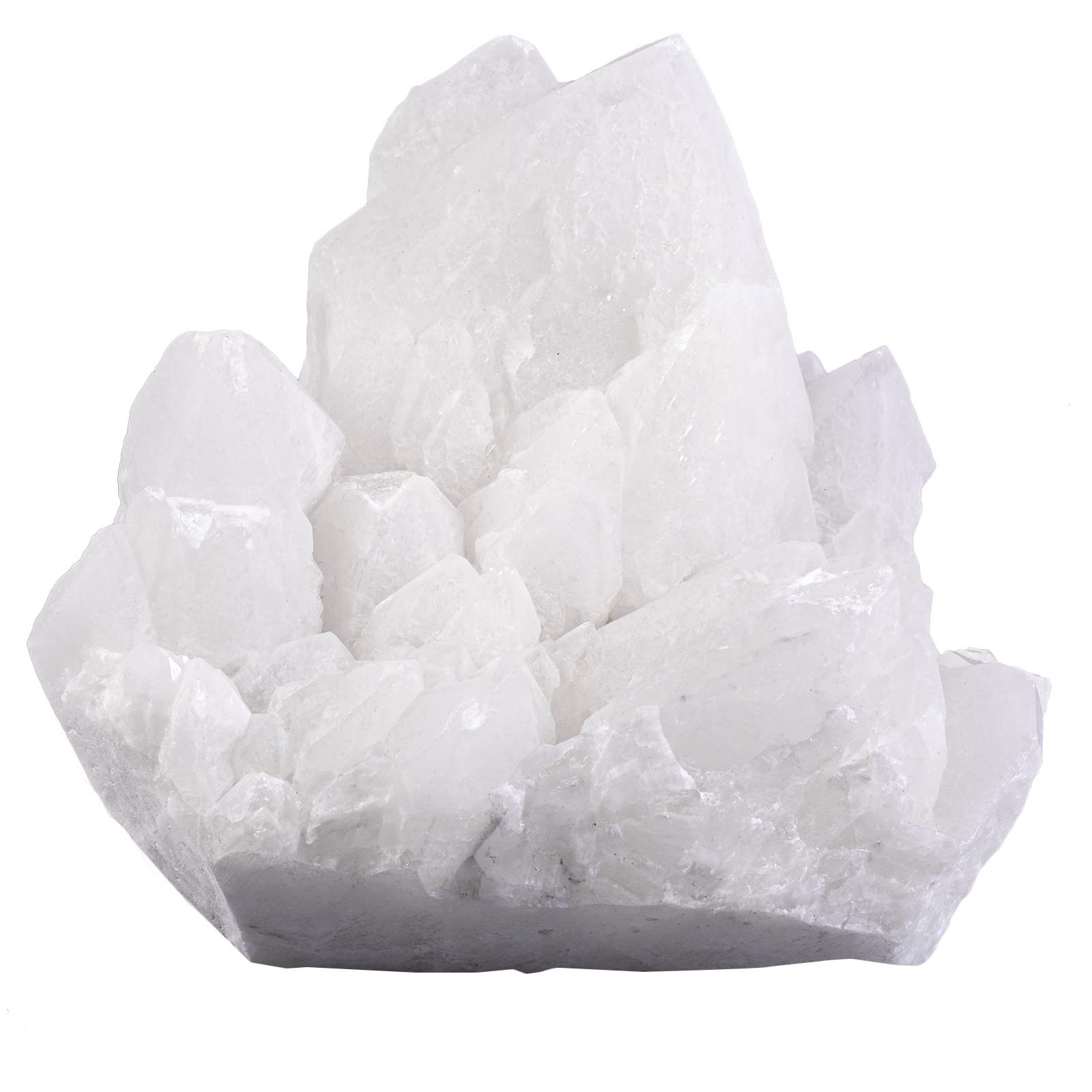 Nupuyai Pierres Brutes Naturelles de Cristaux de Roche, Pierre de Guérison de Géode Drusy de Quartz Clair pour la Décoration de Bureau à la Maison, 1.07-1.62lb