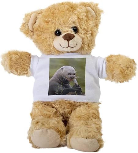 SpreadPassion Oso de peluche de nutria gigante, animal de peluche de regalo, oso de peluche con camiseta, regalo de bienvenida para bebé, regalo