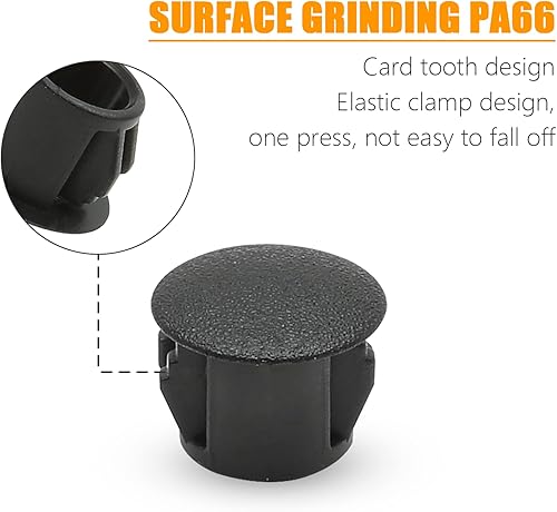 Vista 16 de 100 tapones de agujero blancos de 0.19 pulgadas, de plástico, tipo empotrado, a presión, tubo de orificio de bloqueo, postes de esgrima