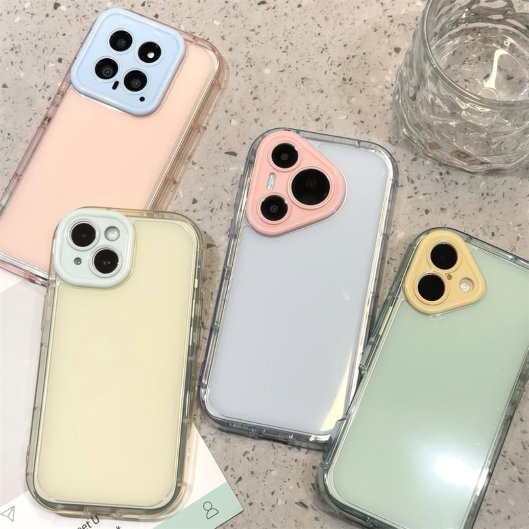 Luxury Candy Hit Color Camera Protection Case for iPhone 16 15 14 13 12 11 Pro Max Plus Soft Silicone Airbag Shockproof Cover(for iPhone 15Pro Max/Green) image 4
