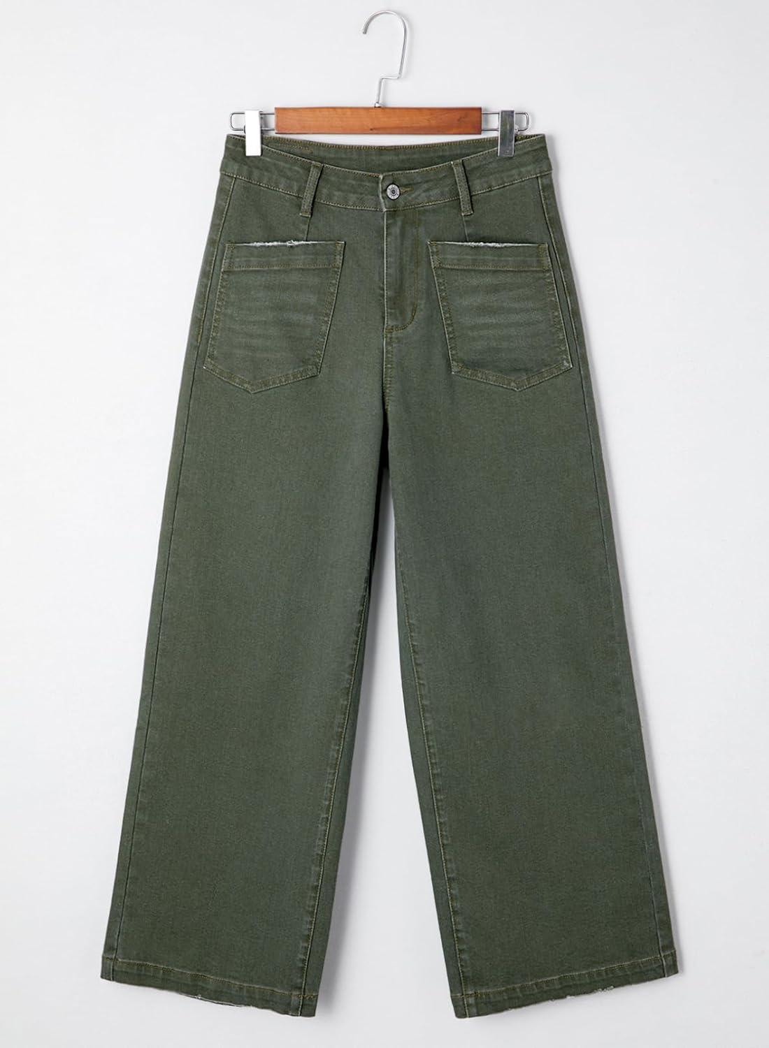 Sidefeel Women’s Wide Leg Jeans High Waisted Stretchy Jeans Straight Leg Loose Fit Zimbaplatinum Ankle Denim Pants