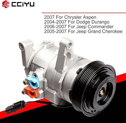 Miniatura 5 de cciyu Compresor de aire acondicionado para Chrysler Aspen para Dodge Durango para Jeep Commander Grand Cherokee 3.7L 4.7L 2004-2007 Sustituye al