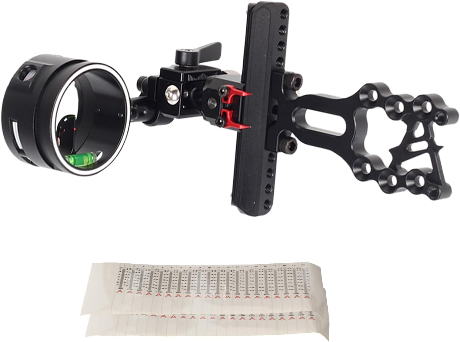 SOPOGER Archery Bow Sight for Compound Bows Target Hunting Single Pin or 5 Pin Bow Sight with 6X 1.75 Scope Lens Long Bar Right Hand for Quicker Sight Acquisition