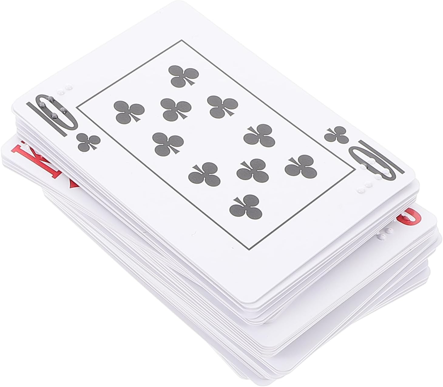 点字トランプカードデッキ 特大サイズ 点字表示付き 向け補助具 ゲーム学習用 ポータブル設計 家族向け娯楽用品