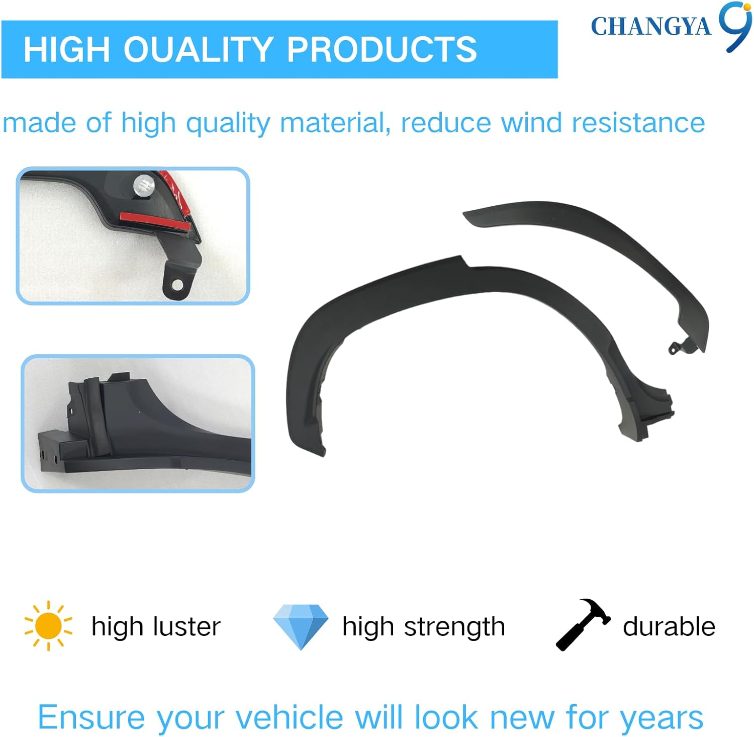 Rear Right Passenger Side Wheel Arch Fender Flare Trim 2 Pcs Fit for Toyota Corolla Cross 2022-2024, Rear Wheel Opening Molding, OEM 75605-0A040 756050A040 CY-COS22F08+9R
