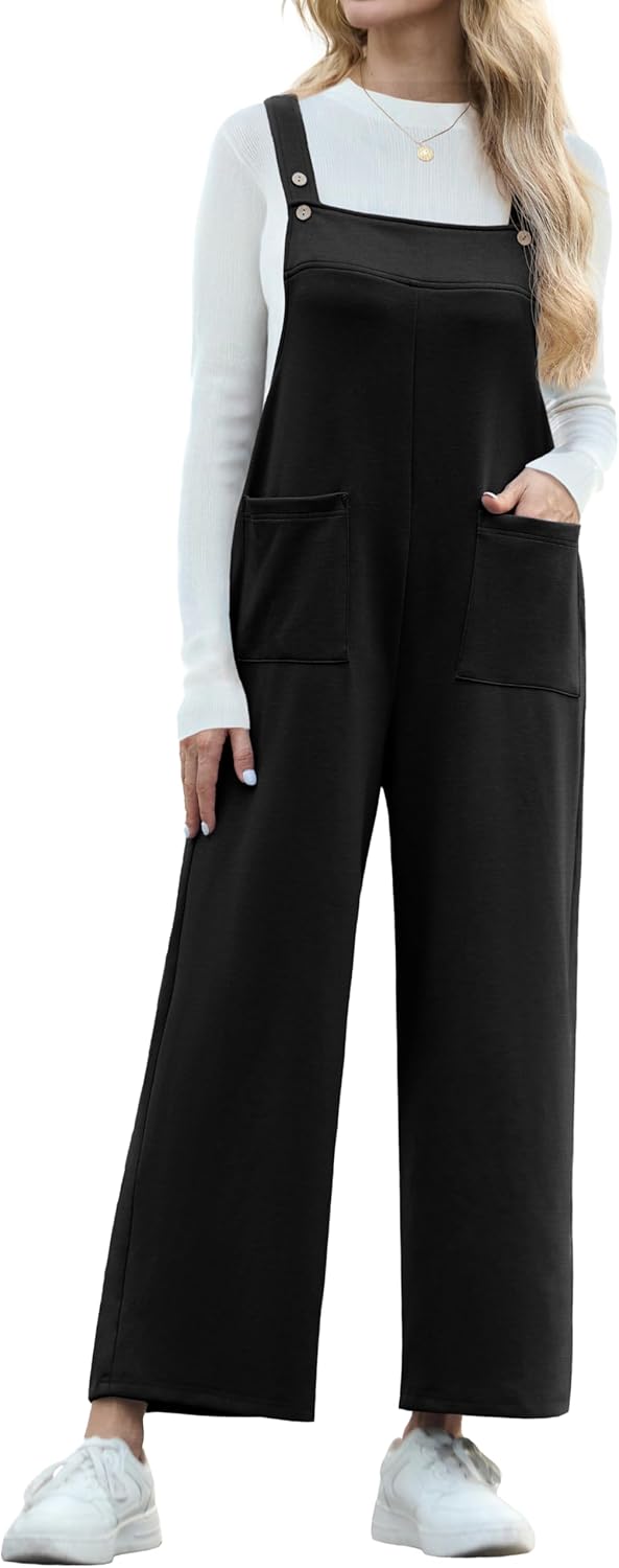 IWOLLENCE Jumpsuits For Women Boho Overalls Casual Long Bib Loose Women's Rompers with Pockets 2025