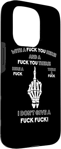 Vista 36 de Funda para iPhone 13 Pro Max Skeleton Middle Finger F You Pun Humor para adultos
