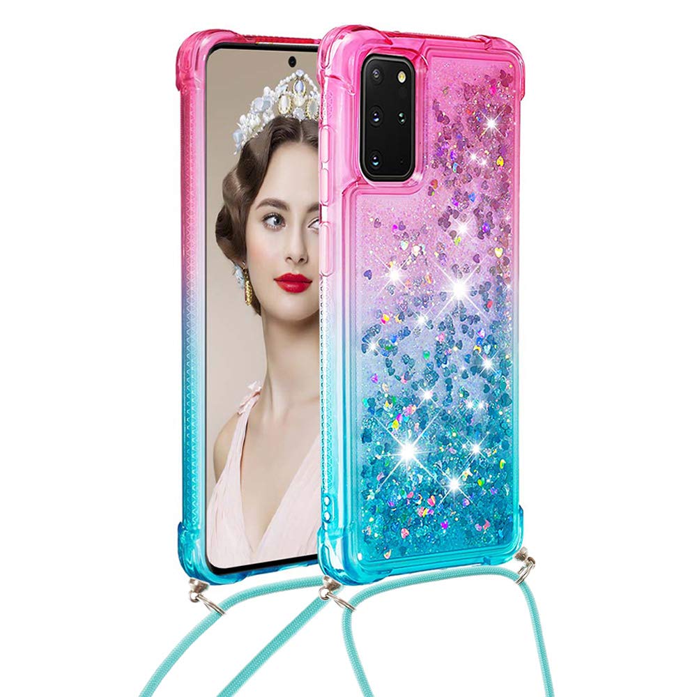 Handykette Für Xiaomi Redmi 9T – Glitzer Quicksand Hülle Mit Umhängeband