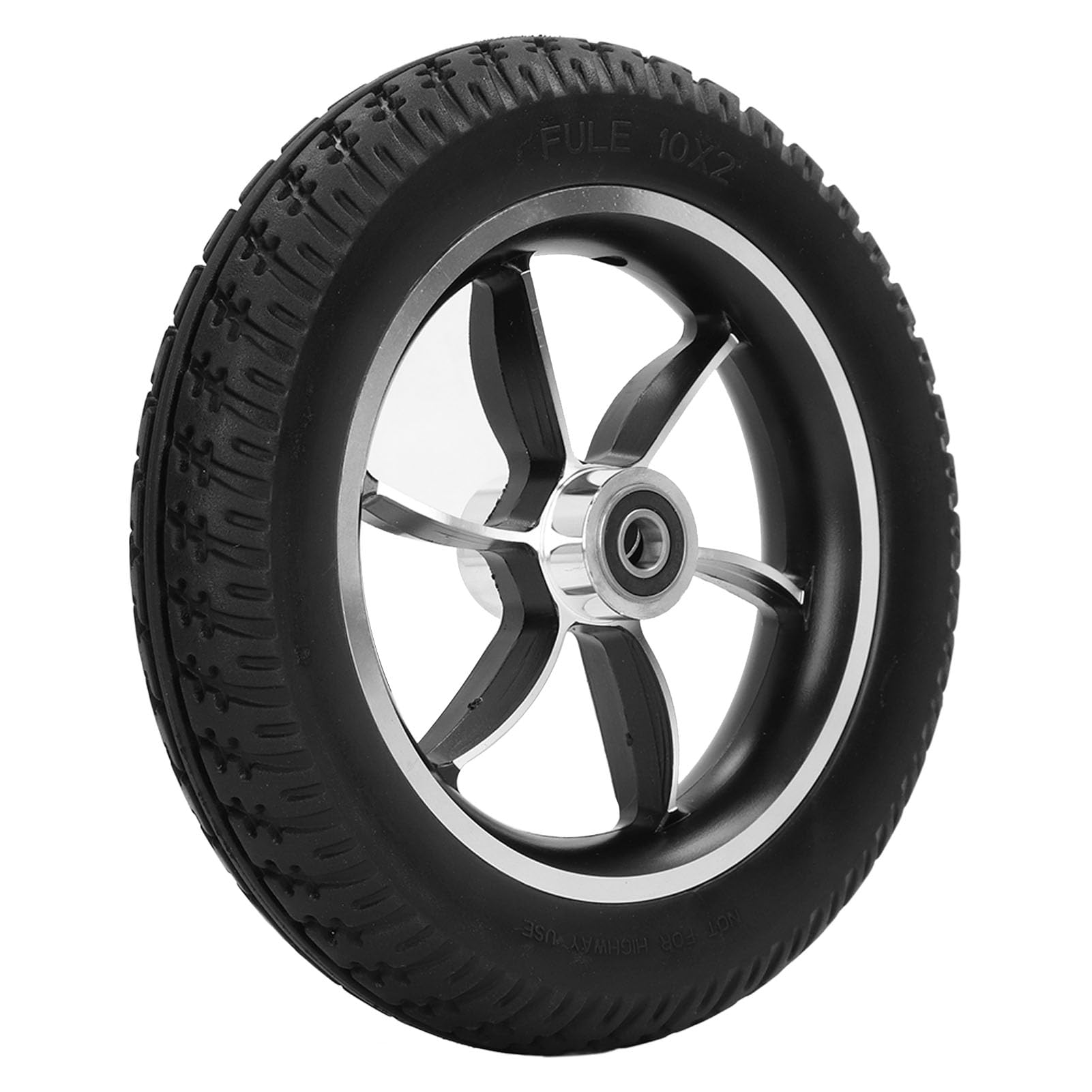 Jiawu 10-Zoll-PU-Rollstuhlrad-Ersatz – Geräuscharmer Laufrollenreifen für Rollatorwagen, Stabile Aluminiumnabe, Rutschfestes Polyurethan