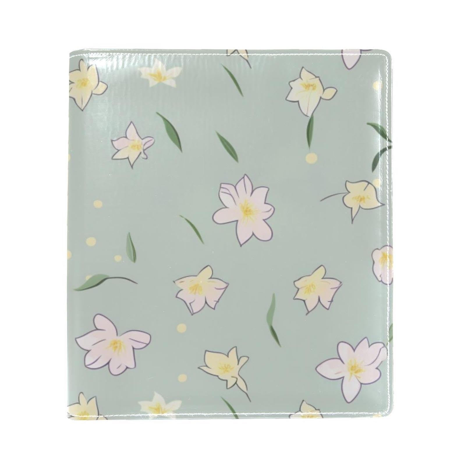 Funda de libro lavable y reutilizable con lirios para proteger cuadernos grandes de cuero 6