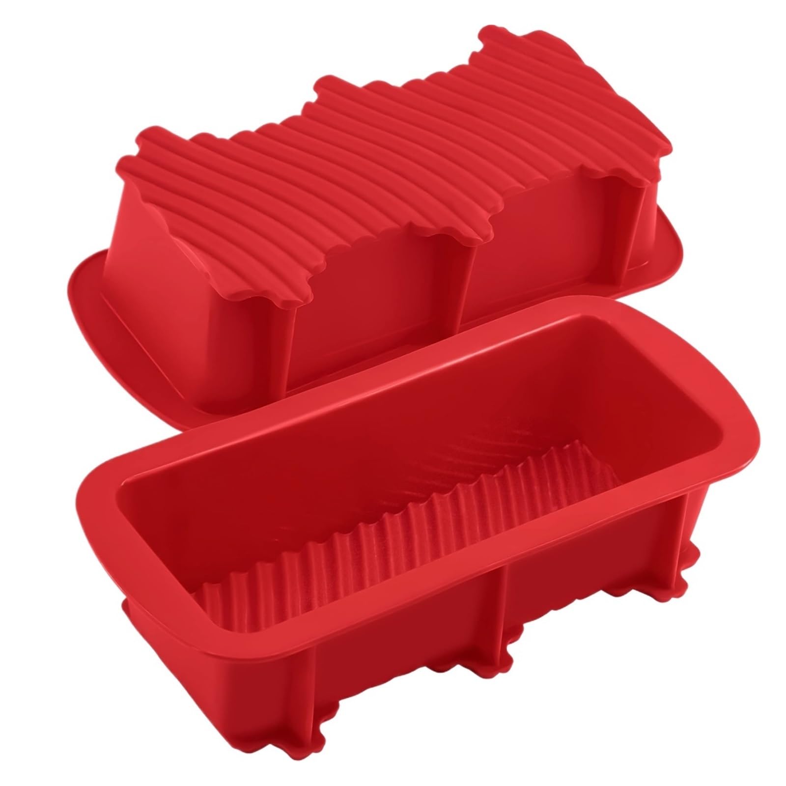 Genérico Moldes for hornear flexibles antiadherentes de moldes for pan y silicona for panes, pasteles brownies caseros(2PCS)