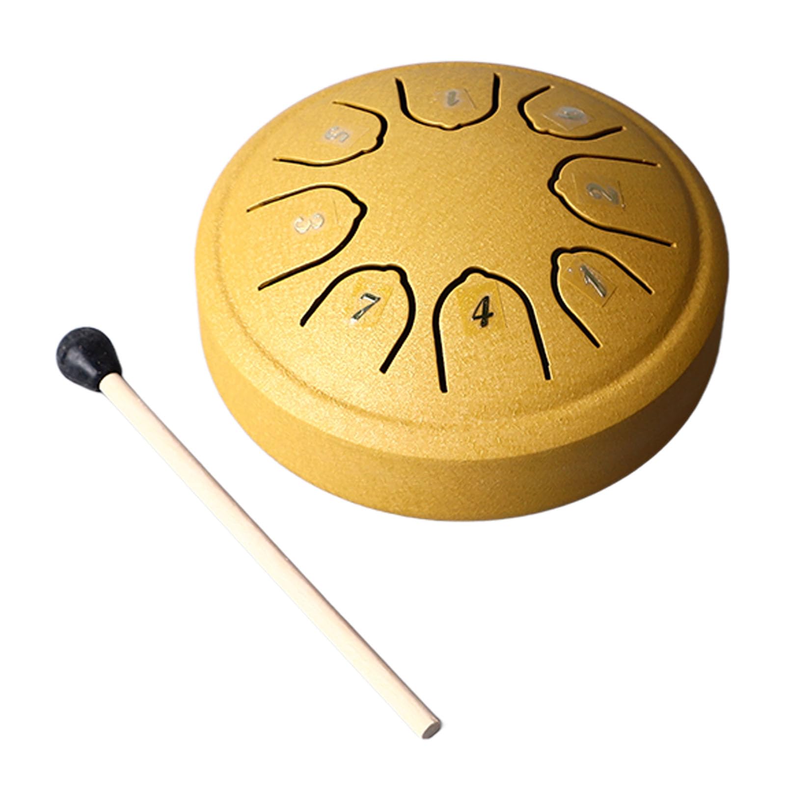 Zungentrommelinstrument aus Stahl, 11,4 cm, 8 Töne, C-Schlüssel, Karbonstahl, kleine Zungentrommel für Erwachsene, Kinder, Anfänger (Gold)