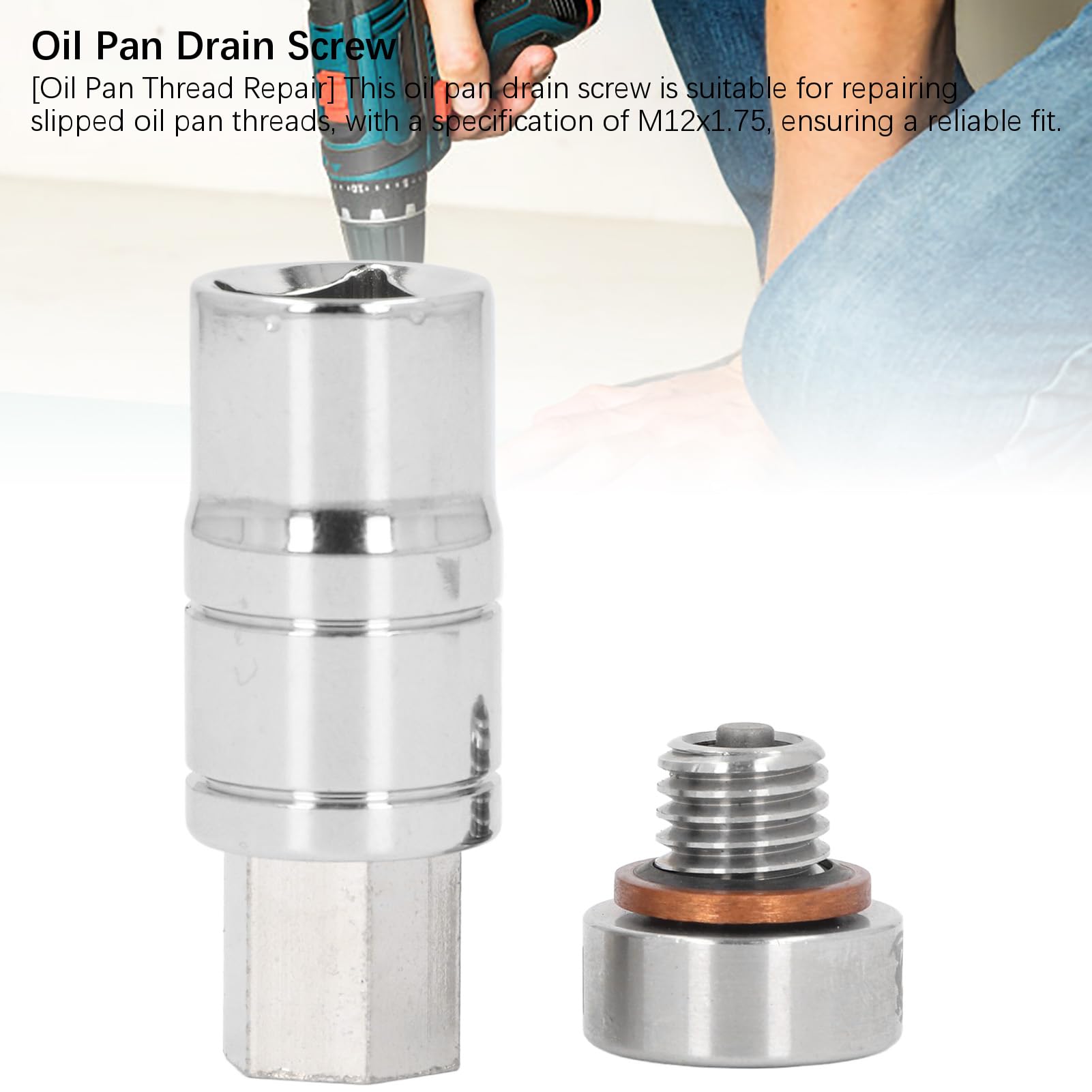 KIT DI RIPARAZIONE DEL TAPPO DI SCARICO DELL'OLIO IN ACCIAIO INOX PER FILETTATURA DELLA COPPA DELL'OLIO