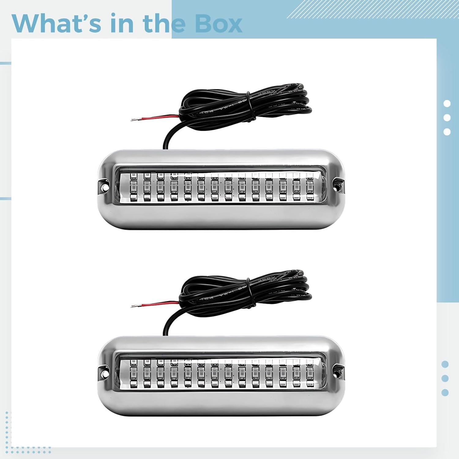 Boat Lights With Blue Led, Stainless, Wide 120° Angle