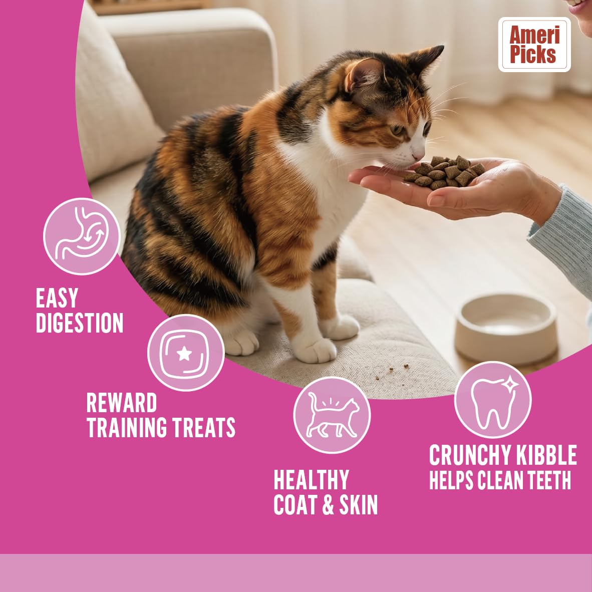 Crunchy and Soft Cat Treats, Savory Chicken Flavor | Hühnchengeschmack, Knusprig und Weich, Cremiges Inneres, Für Katzen