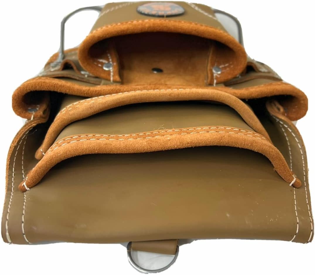 Supreme Leather Supreme Leather Tool Pouch for Construction Carpenter Tool Bag Electrician's Pouch | 10 Pockets 2 Stainless Steel Hammer Holders Top Grain Leather Bag