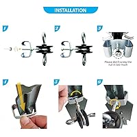 Vista 4 de QMARK Farm - Anclajes eléctricos de manija de puerta con poste en T, postes en T de doble gancho, aisladores de poste en T de 2 anillos, negro (10)