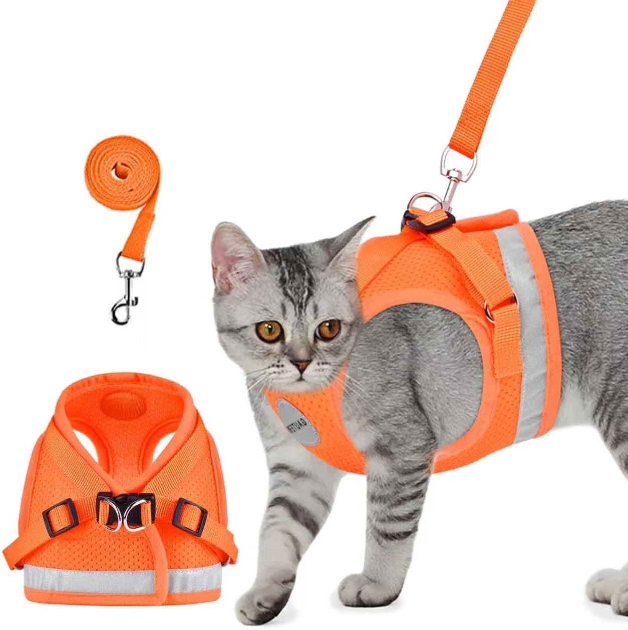 Cat Harness and Leash Set, Escape Proof Adjustable Soft Mesh Vest