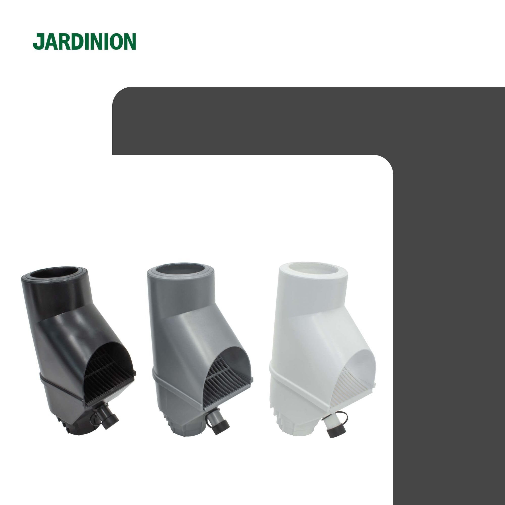 Filtr wody deszczowej, separator liści 30,5 x 12 x 17,5cm Czarny | Kolektor wody deszczowej z tworzywa HDPE do rury spustowej DN75/75mm, DN85/85mm, DN100/100mm