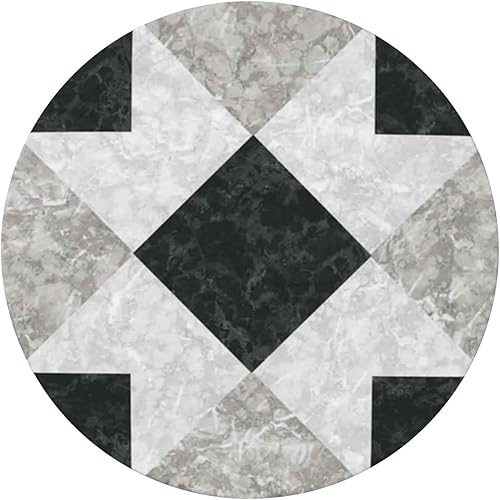 Miniatura 3 de Mantel redondo de mármol con bordes elásticos, patrón de fondo de mármol, diseño de cultura marmoleada, impermeable y lavable, beige negro, se