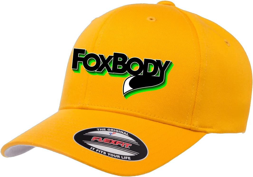 1979-93 Ford Mustang GT LX 5.0 Foxbody Green Logo Design Flex 6277 Athletic Baseball Fitted Hat Cap