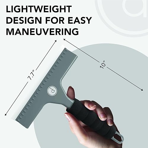 Miniatura 23 de Limpiador de vidrios de ducha, ventana y autos, incluye 2 repuestos de silicona, mango de espuma, Negro Negro,Gris,Blanco,Plata