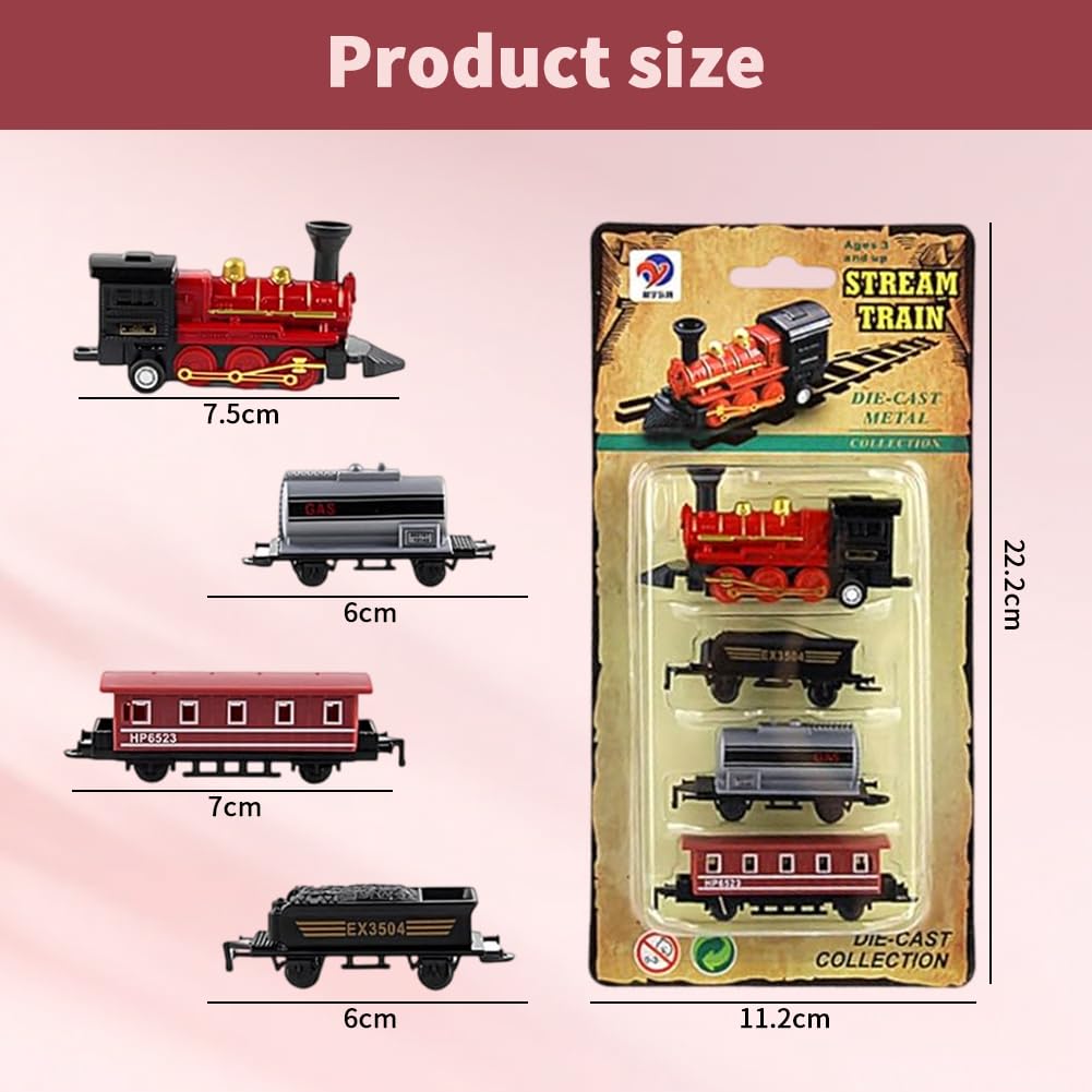 Mini Tren Tráfico - Mini modelo de vapor, Juego retro de vapor, Pequeño adorno de tren creativo, Suministros para Vapor Tema Cumpleaños