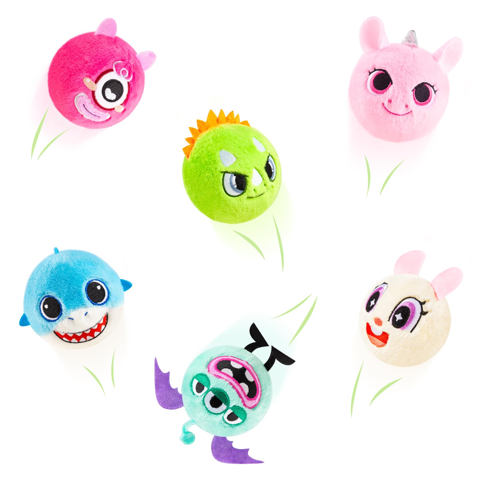 U&C Planet 6 Set Bouncy Balls Super Soft Plush Animal Toys for Kids High Bouncing up to 10FT, Gift for Toddlers Boys Girls Ages 3+